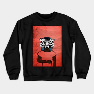 Discover NFT Character - FemaleMask Waves with Animal Eyes on TeePublic Crewneck Sweatshirt